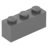 LEGO kocka 1x3, sötétszürke (3622)