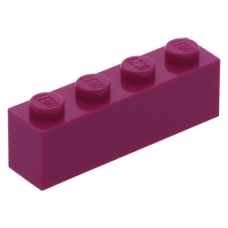 LEGO kocka 1x4, bíborvörös (3010)