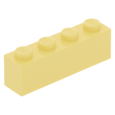 LEGO kocka 1x4, világossárga (3010)