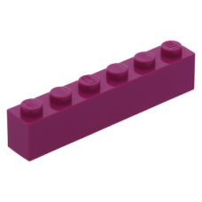 LEGO kocka 1x6, bíborvörös (3009)