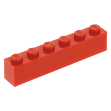 LEGO kocka 1x6, piros (3009)