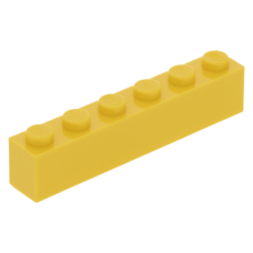 LEGO kocka 1x6, sárga (3009)