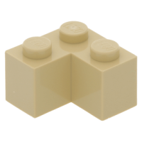 LEGO kocka 2×2 sarok, sárgásbarna (2357)