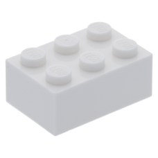 LEGO kocka 2x3, fehér (3002)