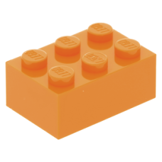 LEGO kocka 2x3, narancssárga (3002)
