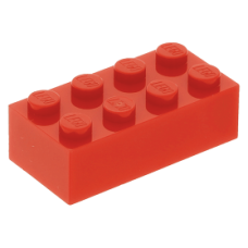 LEGO kocka 2x4, piros (3001)