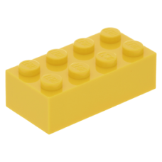 LEGO kocka 2x4, sárga (3001)