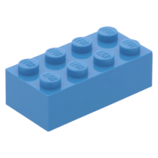 LEGO kocka 2x4, sötét azúrkék (3001)