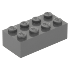 LEGO kocka 2x4, sötétszürke (3001)