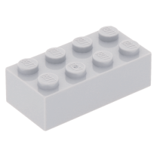 LEGO kocka 2x4, világosszürke (3001)