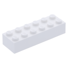 LEGO kocka 2x6, fehér (2456)