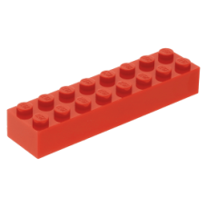 LEGO kocka 2x8, piros (3007)