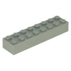 LEGO kocka 2x8, világosszürke (3007)