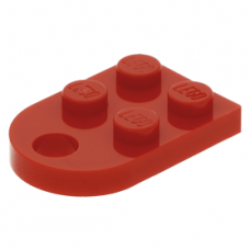 LEGO lapos elem 2×3 íves lyukkal, piros (3176)