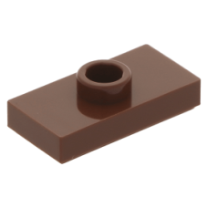 LEGO lapos elem 1 bütyökkel középen 1×2, vörösesbarna (15573/3794)