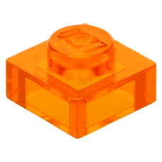 LEGO lapos elem 1x1, átlátszó narancssárga (3024)