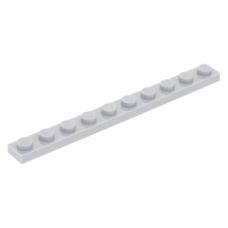 LEGO lapos elem 1x10, világosszürke (4477)