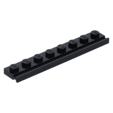 LEGO lapos elem 1×8 sínnel, fekete (4510)