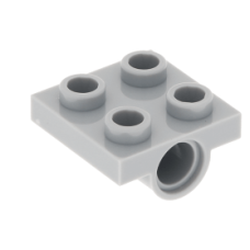 LEGO lapos elem 2x2 alján 2 db pin csatlakozóval, világosszürke (2817)