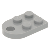 LEGO lapos elem 2x3 íves lyukkal, világosszürke (3176)