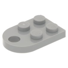 LEGO lapos elem 2x3 íves lyukkal, világosszürke (3176)