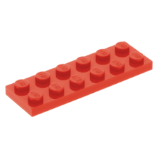 LEGO lapos elem 2x6, piros (3795)