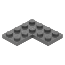 Eredeti, új LEGO lapos elem 4x4 sarok, sötétszürke (2639) - nélkülözhetetlen építőelem, alkatrész
