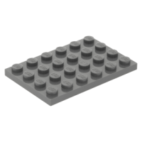 LEGO lapos elem 4×6, sötétszürke (3032)