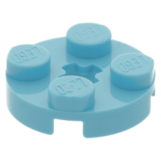 LEGO lapos elem kerek 2x2, közép azúrkék (4032)
