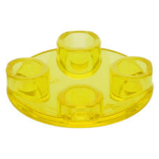 LEGO lapos elem kerek 2x2 lekerekített alsó résszel, átlátszó sárga (2654)