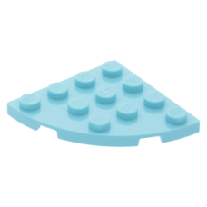 LEGO lapos elem lekerekített sarokkal 4x4, közép azúrkék (30565) LEGO lapos elem lekerekített sarokkal 4x4, közép azúrkék (30565)