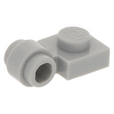 LEGO lapos elem 1x1 gyűrűs oldalán két bütyökkel, világosszürke (4081b)