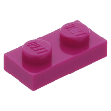 LEGO lapos elem 1x2, bíborvörös (3023)