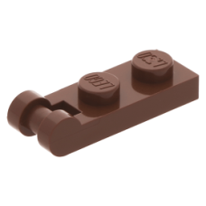 LEGO lapos elem 1×2 egyik végén fogantyúval, vörösesbarna (60478)