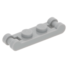 LEGO lapos elem 1×2 két végén fogantyúval, világosszürke (18649)