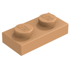Eredeti, új LEGO lapos elem 1x2, középsötét testszínű (3023) - nélkülözhetetlen építőelem, alkatrész