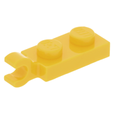 LEGO lapos elem 1x2 vízszintes fogóval, sárga (63868)