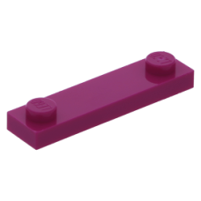 LEGO lapos elem 1x4 2 db bütyökkel, bíborvörös (92593/41740)