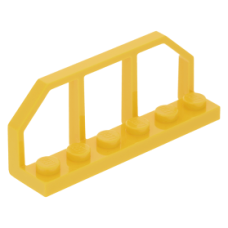 LEGO lapos elem 1×6 egyik oldalán korláttal, sárga (6583)