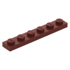 LEGO lapos elem 1x6, sötétpiros (3666)