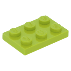 LEGO lapos elem 2x3, lime (3021)
