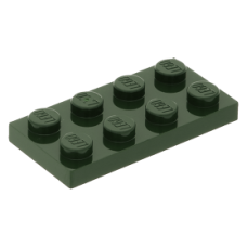 LEGO lapos elem 2x4, sötétzöld (3020)