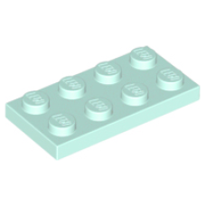 LEGO lapos elem 2x4, világos vízzöld (3020)
