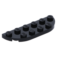 LEGO lapos elem 2x6 hosszú oldalán lekerekített sarkokkal, fekete (18980)