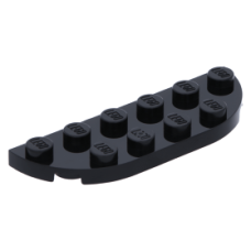 LEGO lapos elem 2x6 hosszú oldalán lekerekített sarkokkal, fekete (18980)