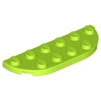 LEGO lapos elem 2×6 hosszú oldalán lekerekített sarkokkal, lime (18980)