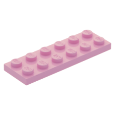 LEGO lapos elem 2x6, világos rózsaszín (3795)