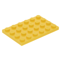 LEGO lapos elem 4x6, sárga (3032)