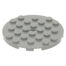 LEGO lapos elem kerek lyukkal középen 6x6, világosszürke (11213)