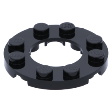 LEGO lapos elem 4x4 kerek 2x2-es lyukkal középen, fekete (11833)